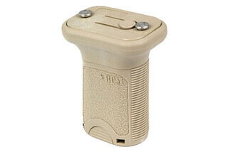 The Bravo Company Manufacturing BCMGunfighter short vertical grip is keymod compatible and has an FDE color